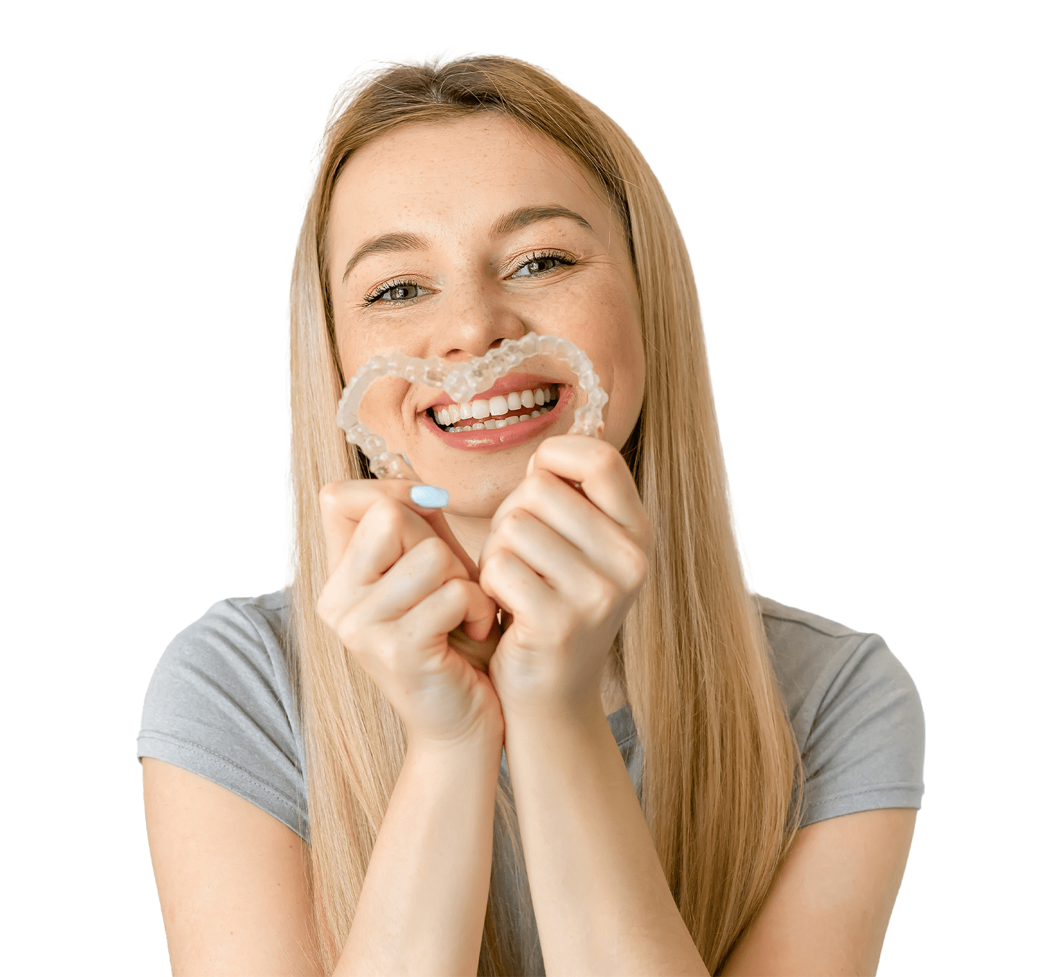 A Girl with Star Smiles Invisible aligners